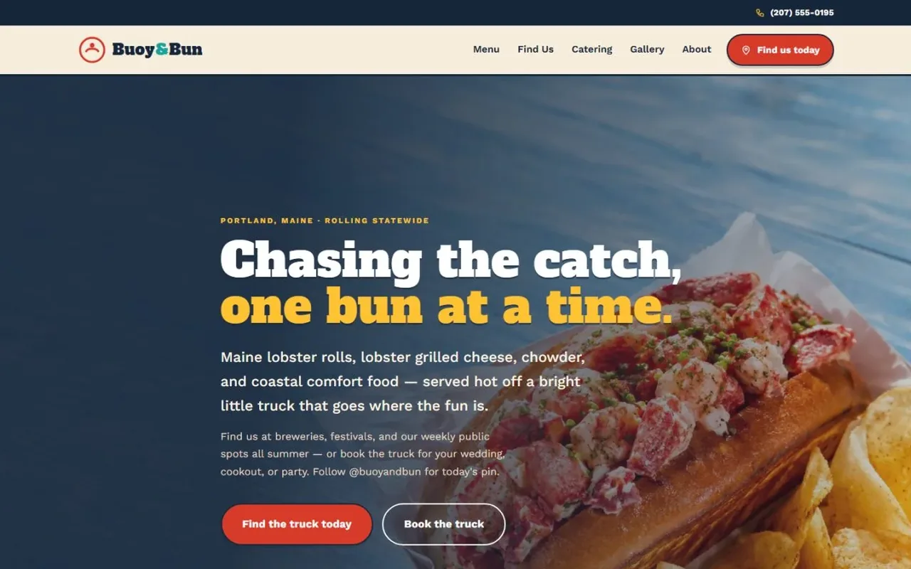 Buoy & Bun Food Truck Co. website