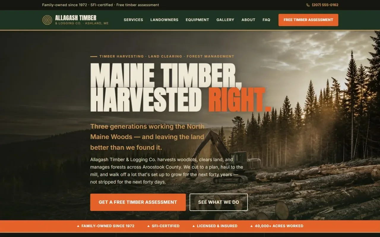Allagash Timber & Logging website