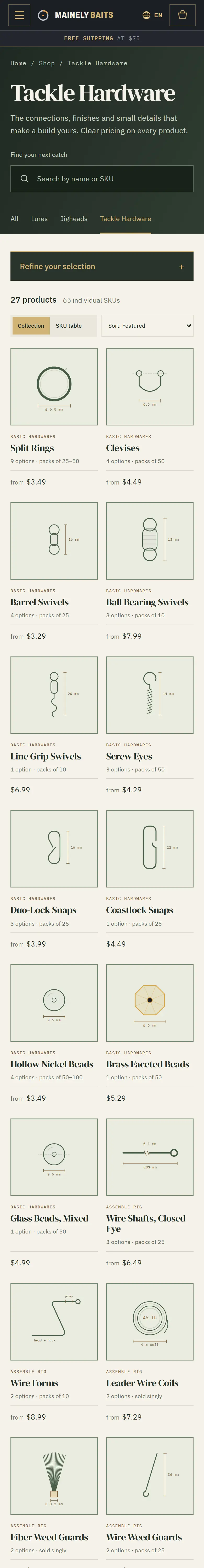 Shop the way anglers think, on a phone