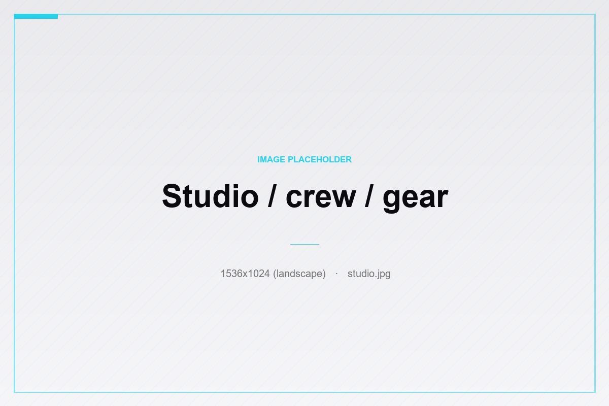 The Beacon Media Co. studio and gear in low light