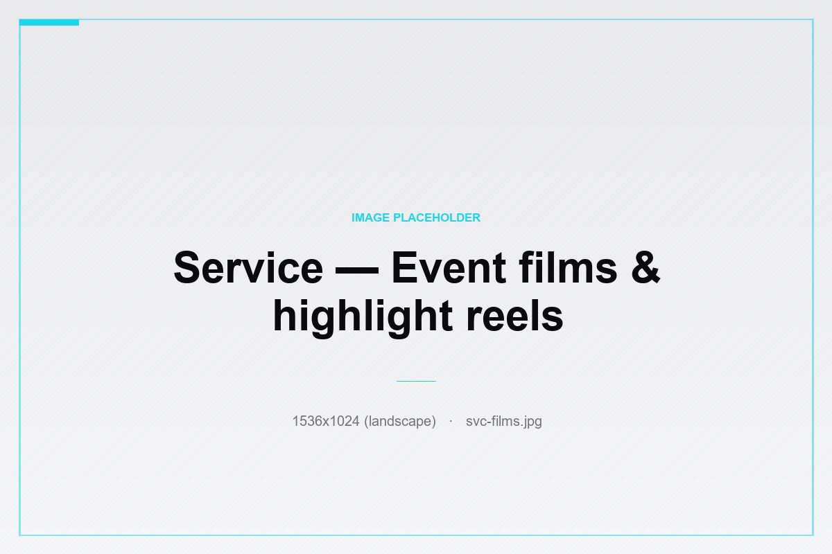 Event films & highlight reels